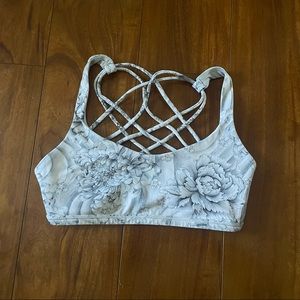 Lululemon white floral sports bra